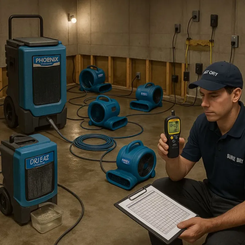 Structural Drying and Dehumidification process in Mountain View, AR